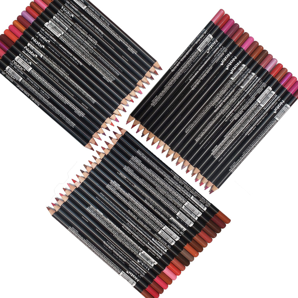 Nabi lip liner 54pcs color spectrum close-up highlights natural to bold shades.
