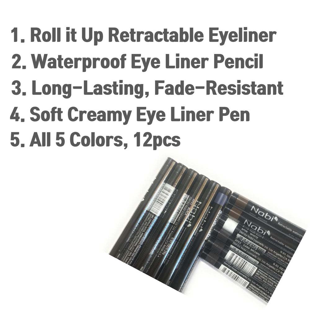 Nabi retractable eye liner in white for bright eyelid definition.