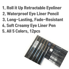 Nabi retractable eye liner in white for bright eyelid definition.