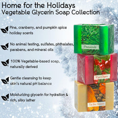 Nabila K glycerin soap set3 Tis the Season bar—translucent finish for refreshing moisture.