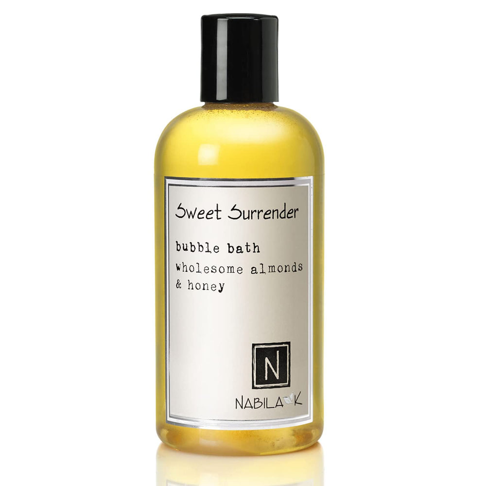 Nabila K Sweet Surrender bottle front with almond and honey scent for relaxation