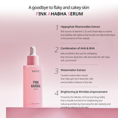 NACIFIC Pink AhaBha serum dropper close-up for smooth texture.
