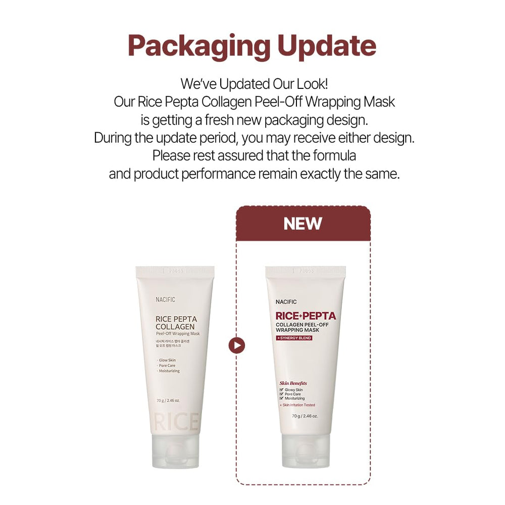 NACIFIC Rice Pepta Collagen peel-film closeup showing flexible film sealing hydration.