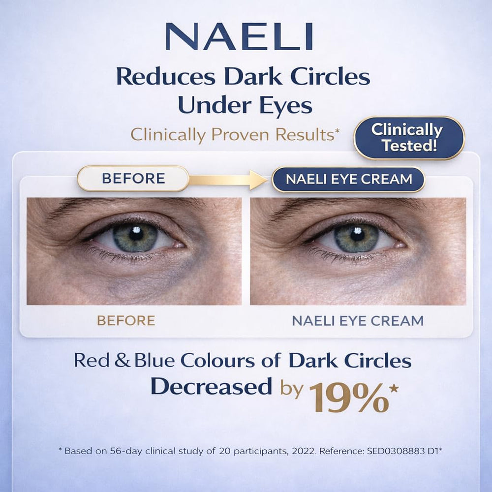 NAELI cream swirl close-up showing rich hydration for under-eye skin.