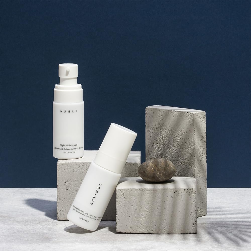 NAELI Retinoid Cream ingredients close-up highlighting hyaluronic acid and vitamin C
