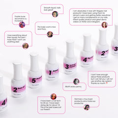 NAGAIA top coat delivers high-shine seal and lasting gloss.