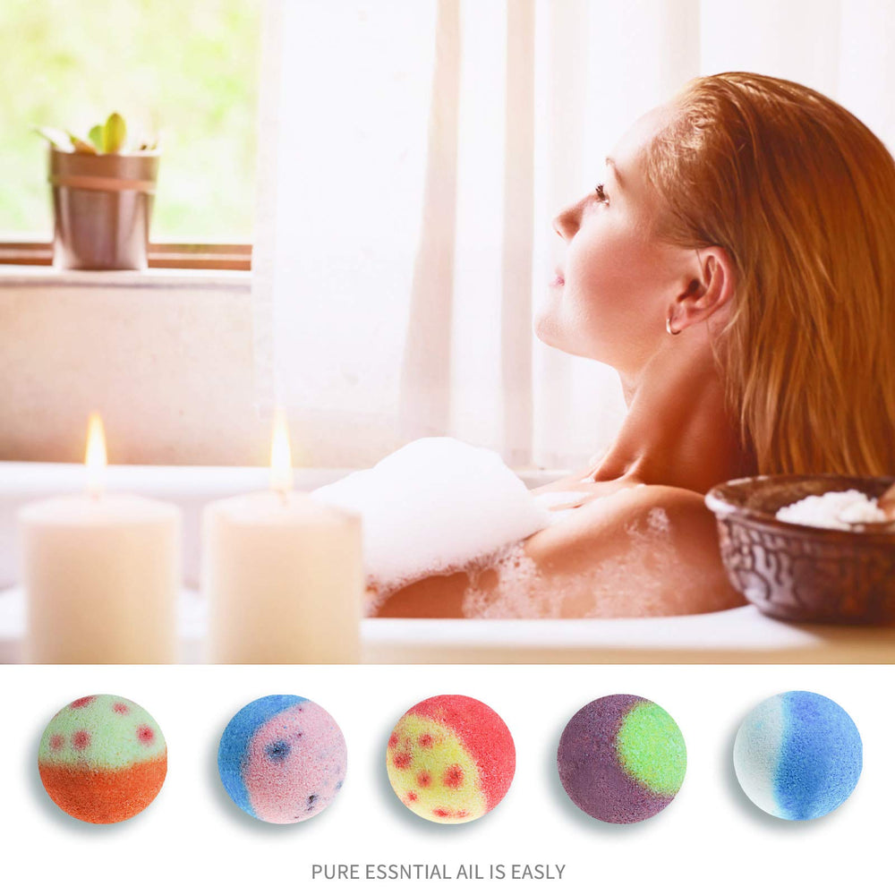 Nagaliving bath bomb with colorful fizz for a vibrant swirl.