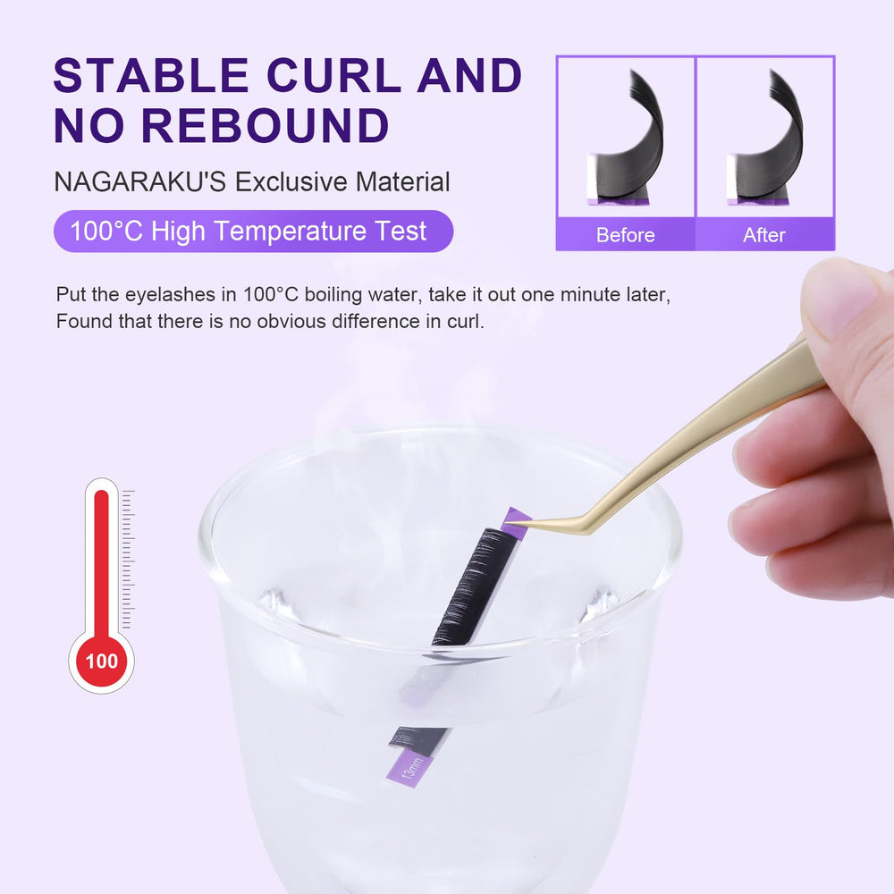 NAGARAKU purple card packaging for five-tray lash set