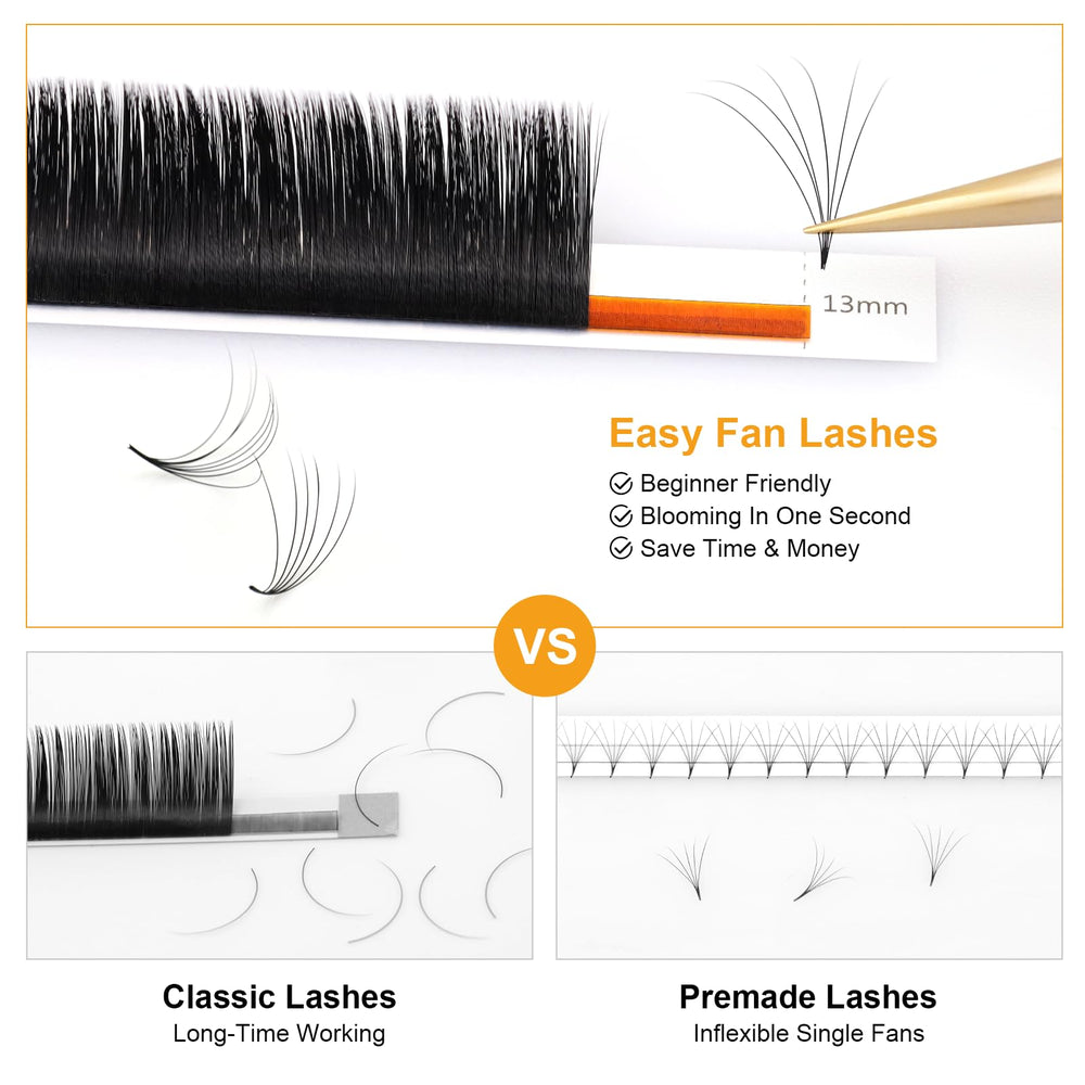 NAGARAKU easy fan lashes 14mm balance volume and lift