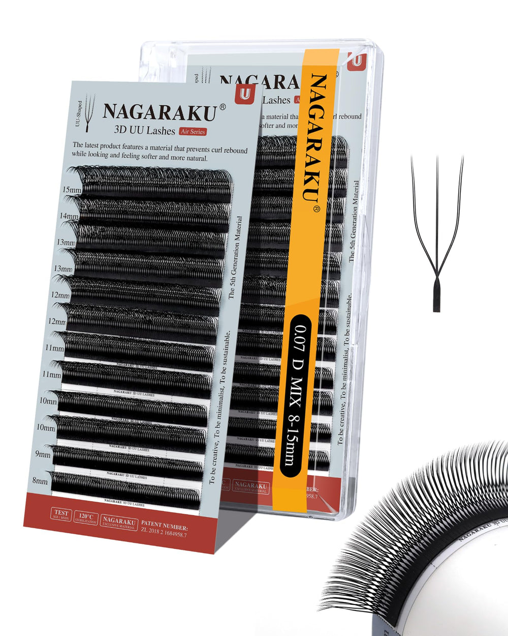 NAGARAKU U 3D UU lash with double tips for fuller fans.
