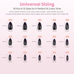 Nail Reformation 15-size set ensures a precise, seamless fit for every finger.