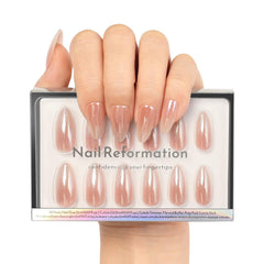 Nail Reformation almond rose gold nails in ultra-sleek almond shape for everyday style.