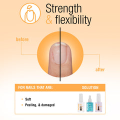 Nail Tek Formula 2 protein-enriched repair applied to nails for better flexibility.