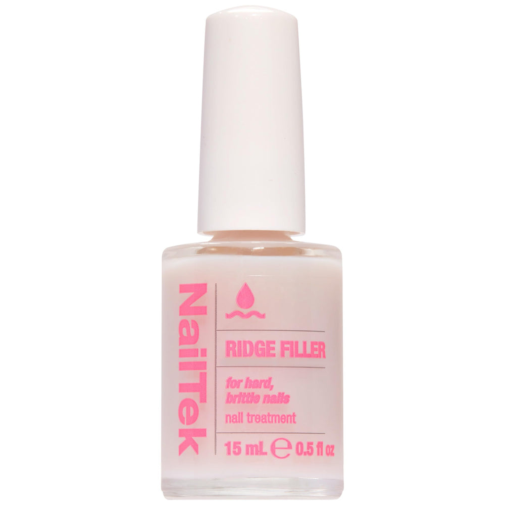 Nail Tek Ridge Filler 3 bottle front showing a clear ridge filler for smoother nails