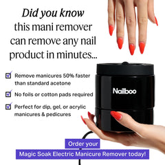 Nailboo built-in scraper aids quick cleanup after soaking.