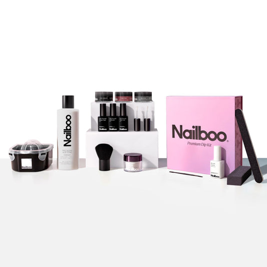 Nailboo Dark Dreams dip powder swatch shows rich color and long wear