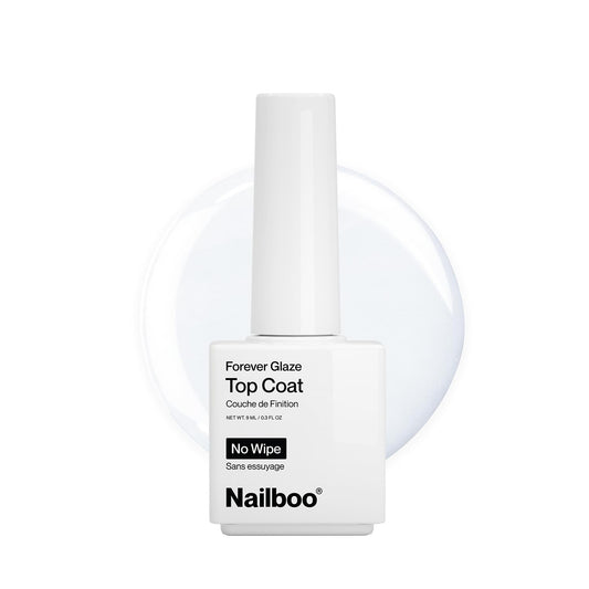 Nailboo Premier Forever Glaze top coat bottle for lasting gloss.