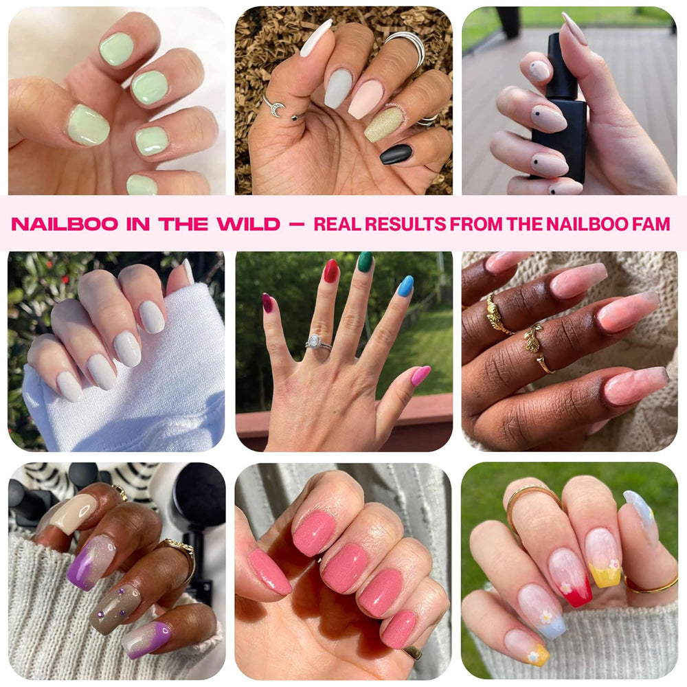 Nailboo Soda Glam starter kit unboxing image highlighting beginner-friendly setup.