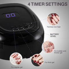 NailFace auto sensor activates the lamp as soon as you insert your hand.