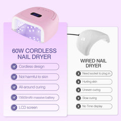 NailFace UV LED bulbs provide complete coverage with skin-safe low-heat curing.