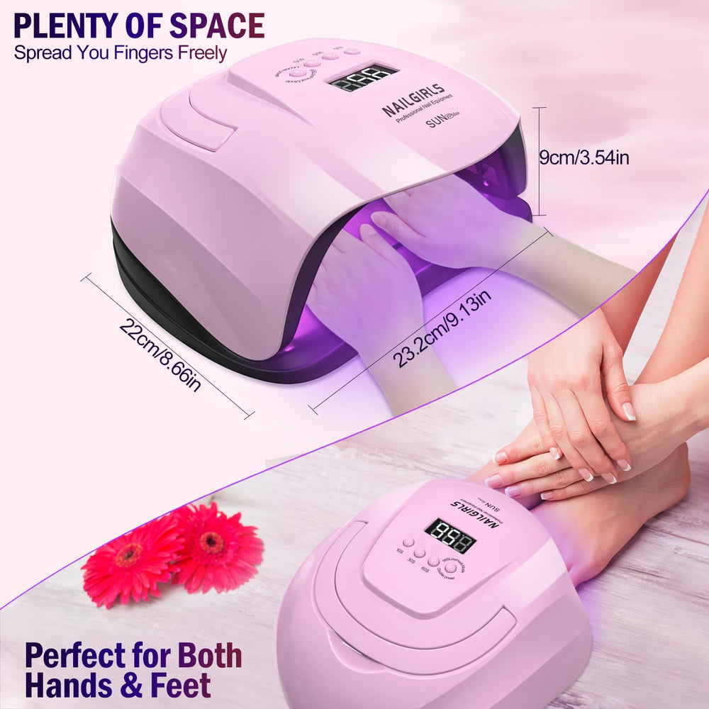 NAILGIRLS lamp with detachable magnetic tray for clean workspaces.