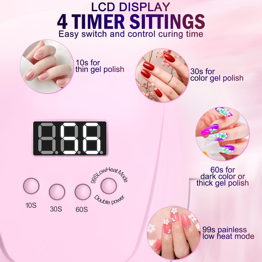NAILGIRLS lamp delivers dual wavelength curing for versatile gels.