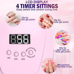 NAILGIRLS lamp delivers dual wavelength curing for versatile gels.