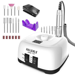 NAILGIRLS Electric Nail Drill front view showing 35000RPM power for precise shaping
