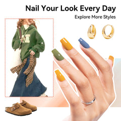 Nailshion nails with polish manicure showcases glossy finish.