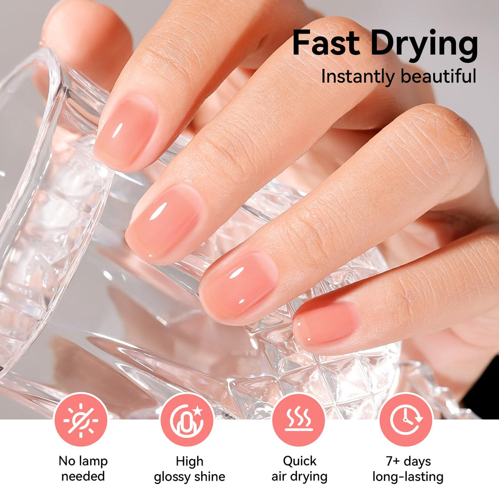 Nailshion Nude Set nails with base coat for flawless prep