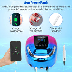 NailShow rechargeable UV LED nail lamp side view with quick charging