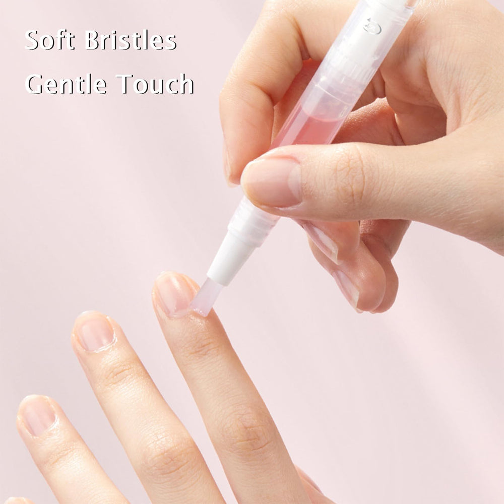 Nailz Growth Pen soft brush enables easy nail edge application.