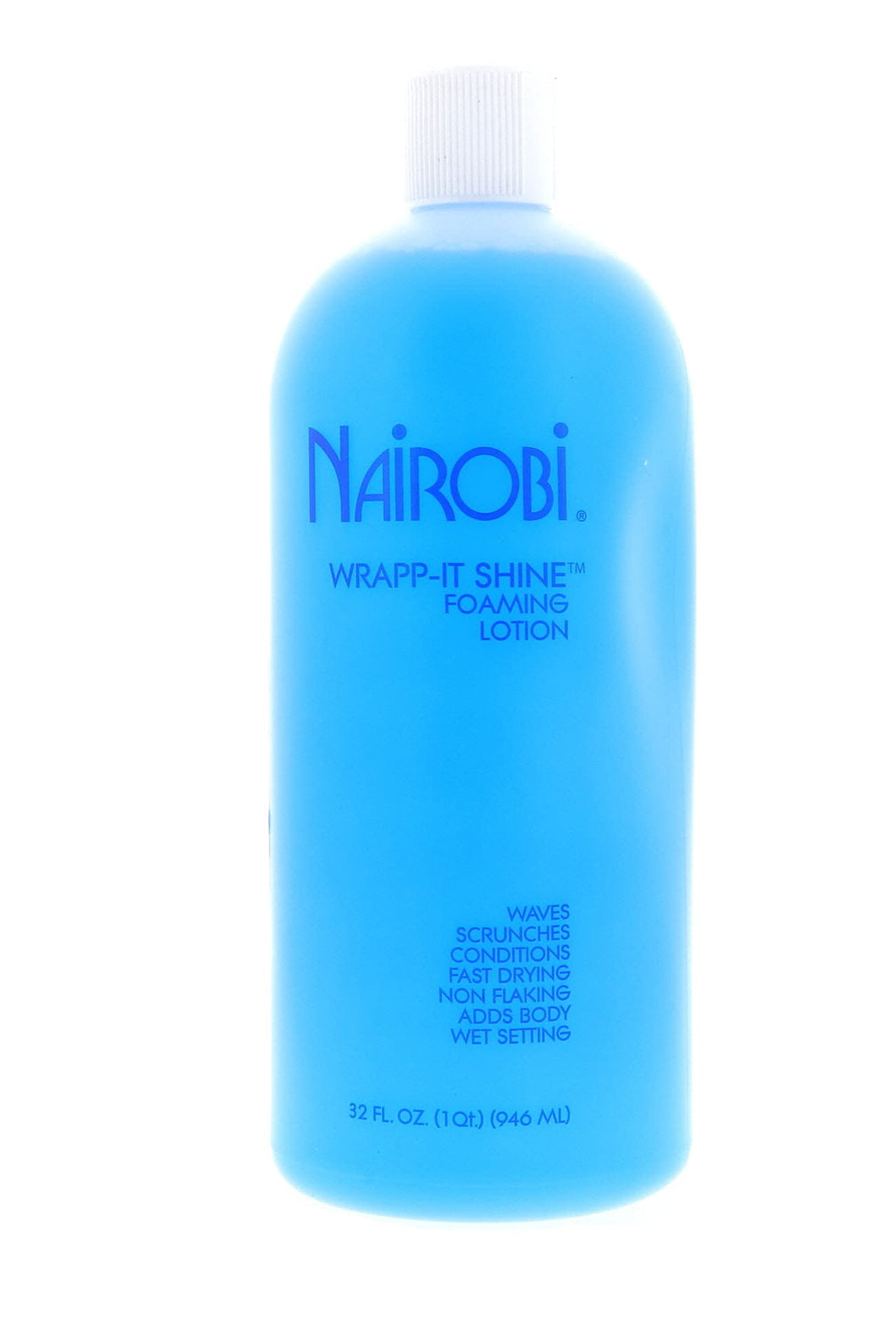 Nairobi Wrapp It Shine Foam Lotion bottle for wrap styling, delivering lightweight shine and easy application