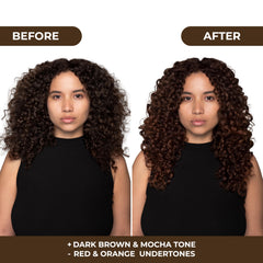 Naissant Glow Mocca Shampoo lather demonstrates even pigment distribution during use