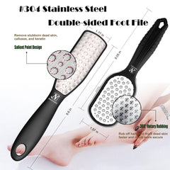 Nakacence foot file with non-slip handle for secure grip during use.