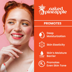 Naked Pineapple glow on skin after application indicating hydration and radiance.