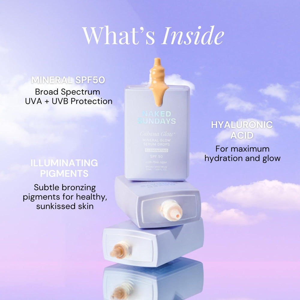 Naked Sundays CabanaGlow radiant-glow finish enhances natural complexion with sun protection