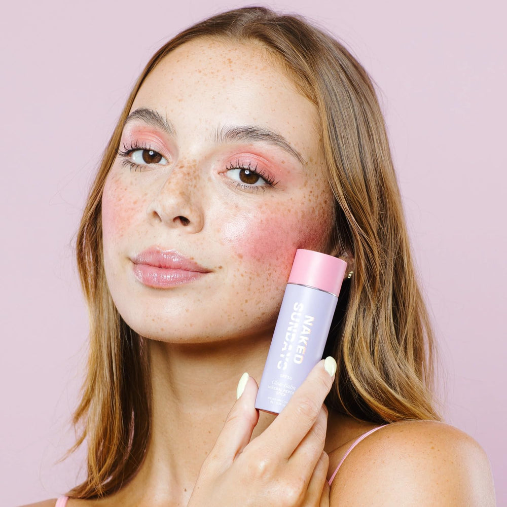 Naked Sundays Glow Balm Pink Pop swatches reveal buildable color for cheeks and lips