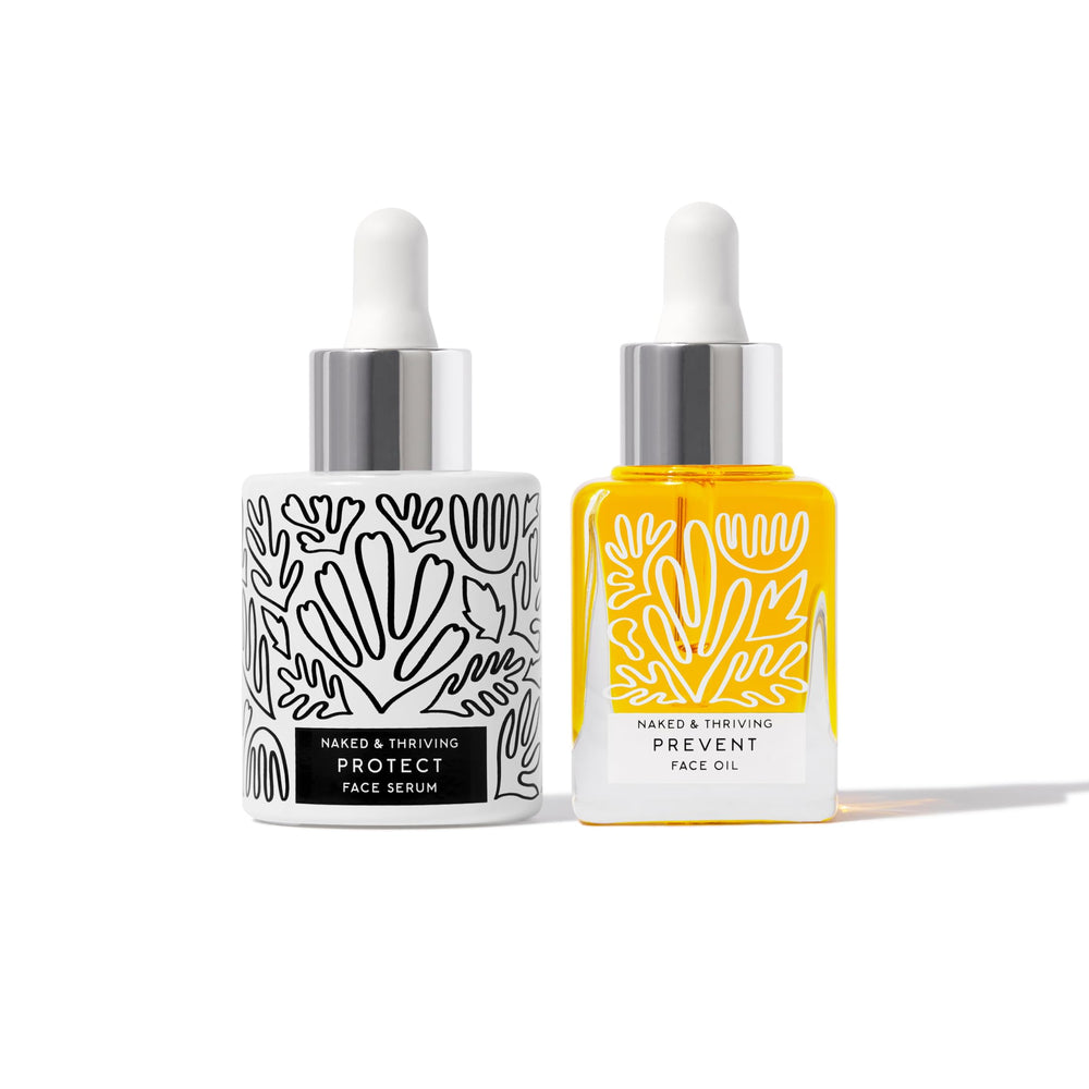 Naked & Thriving Prevent Anti-Aging Face Oil bottle with moisturizing glow