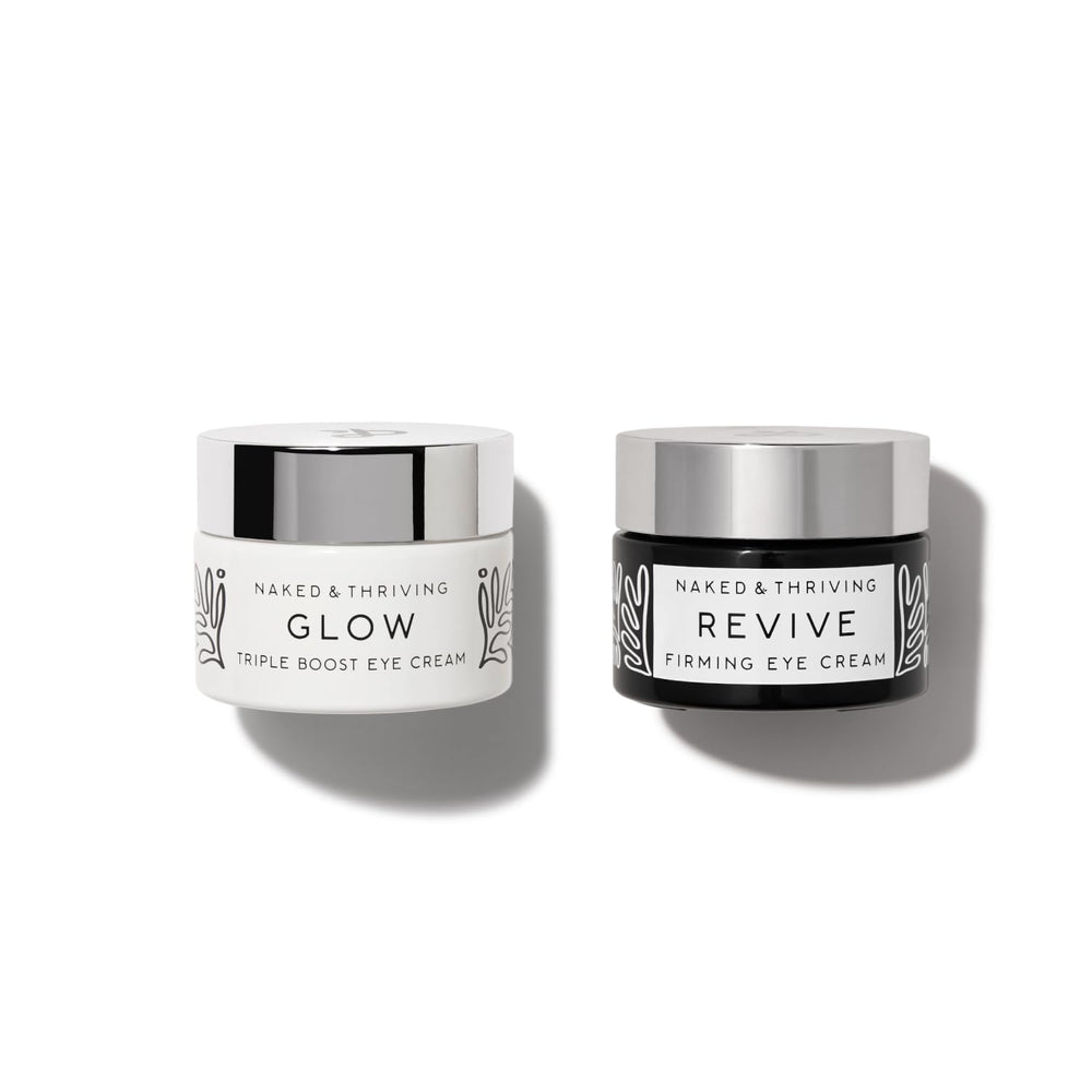 Naked & Thriving Glow Triple Boost Eye Cream texture close-up showing creamy consistency