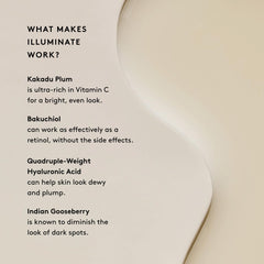 Naked & Thriving Illuminate BC+ label emphasizes vitamin C for brightness.