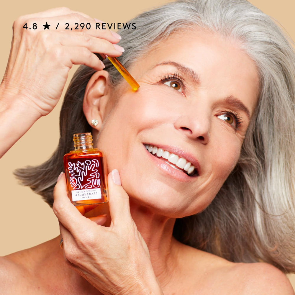Cruelty-free, vegan Naked & Thriving Rejuvenate packaging labels.