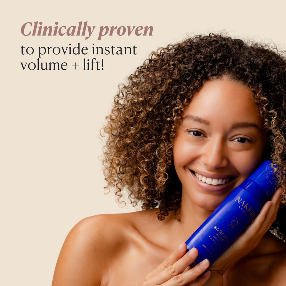 Nakery Bombshell Burst All Hair Types works on curly, straight, and wavy textures.