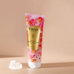 Nakery packaging in spa setting highlighting year-round skin care