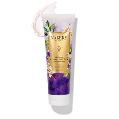 Nakery Skin Toning Body Butter vanilla blossoms jar for firmer, hydrated skin.