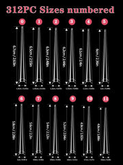 Namgznso 12 sizes 0–11 stiletto tips for precise fit