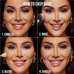 NAPH E Bake powder brightens subtly while controlling shine in natural lighting.