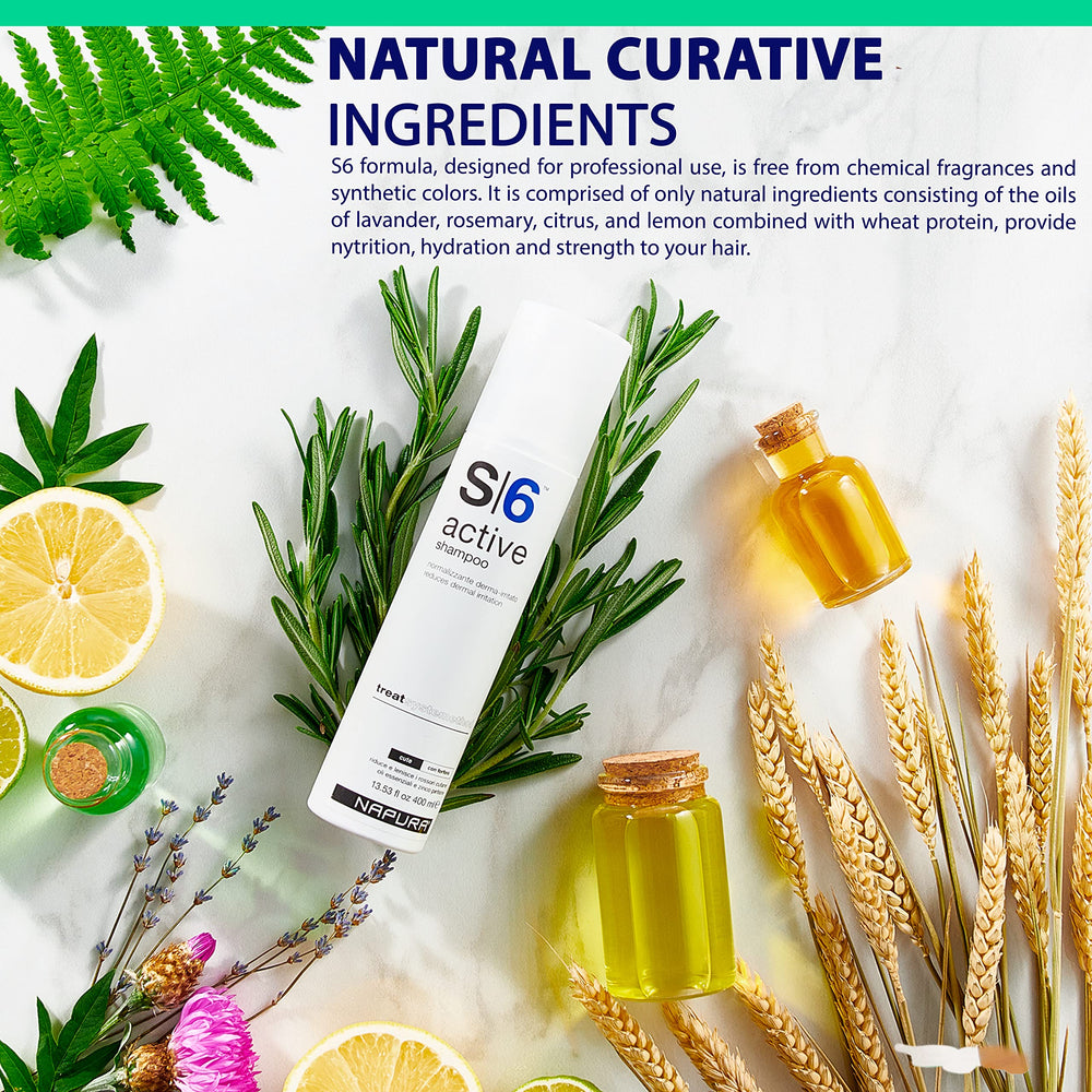 NAPURA S6 Active Shampoo sulfate-free protects color and hair health.