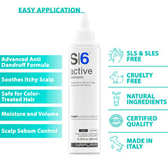NAPURA S6 zinc and salicylic acid label close-up for dandruff care