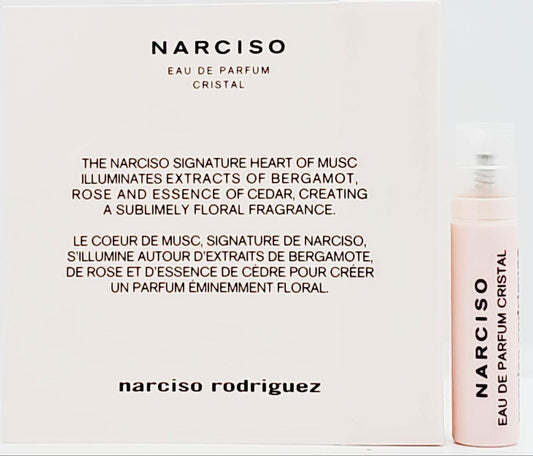 Narciso Rodriguez Cristal sample vial for on-the-go testing.
